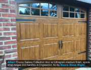 clopay gallery collection garage door in ultragrain medium finish after picture
