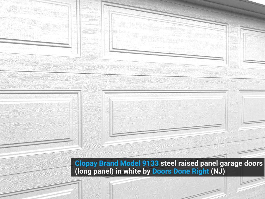 clopay model 9133 garage door long panel closeup