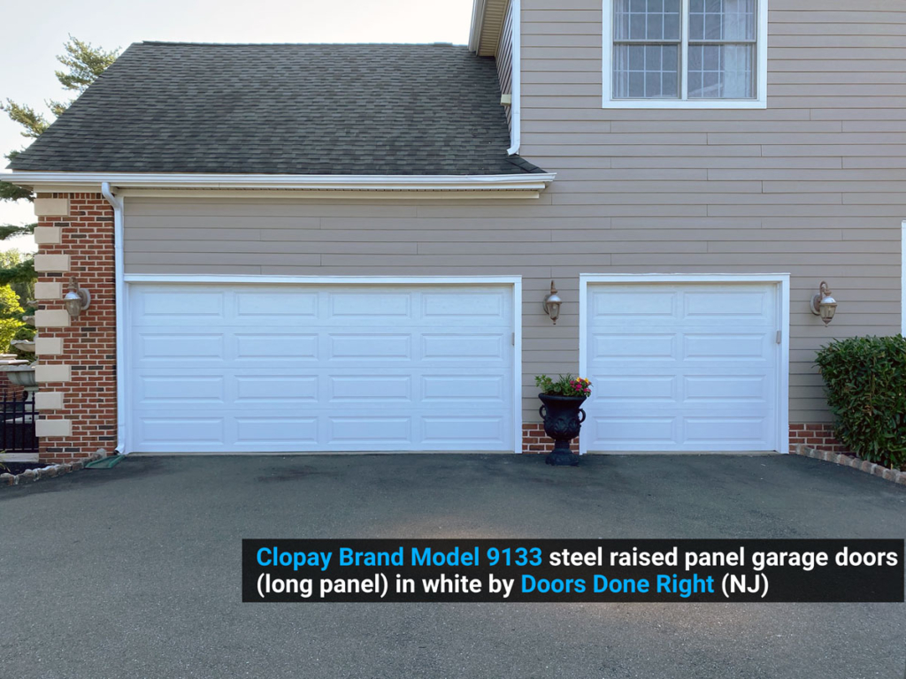 clopay model 9133 garage door long panel front view