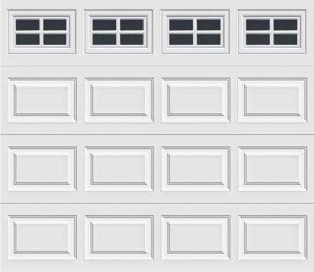 short raised panel door with colonial 509 windows