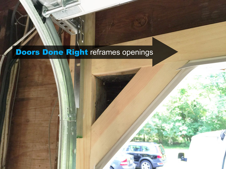 replace woodwork around garage door