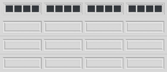16 long panel clopay premium series garage door madison 611 windows