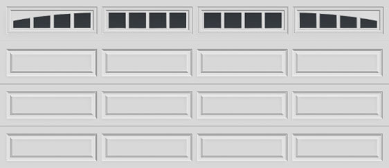 16 long panel clopay premium series garage door madison arch & rectangular windows