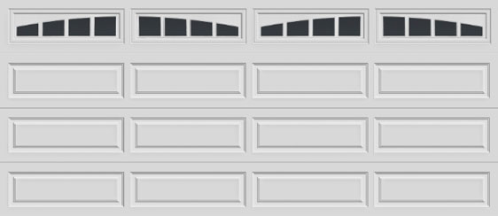 16 long panel clopay premium series garage door madison arch windows