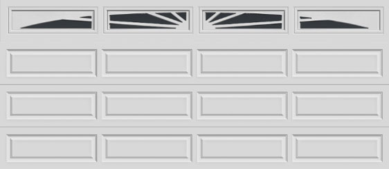 16 short panel clopay premium series garage door sunset 605 windows
