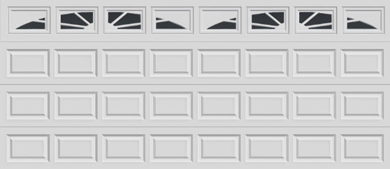 16 short panel clopay premium series garage door sunset 503 windows