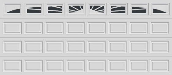 16 short panel clopay premium series garage door sunset 505 windows