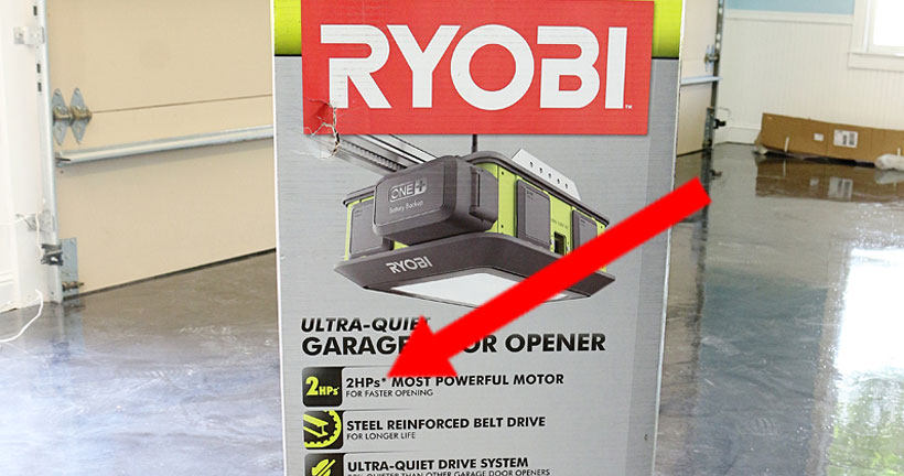ryobi garage door opener 2 hp