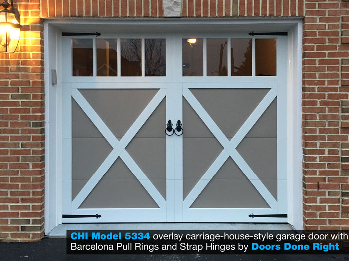 chi brand model 5334 overlay carriage house style garage door 